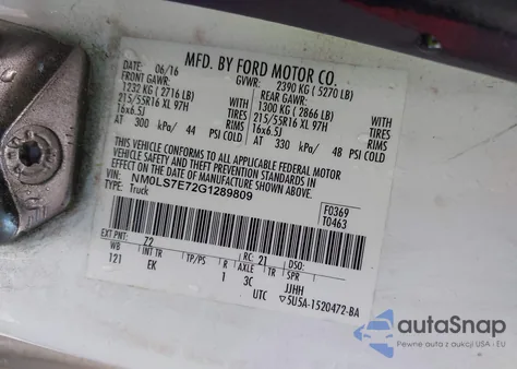 2016 Ford Transit Connect Xl from USA, damaged, VIN NM0LS7E72G1289809